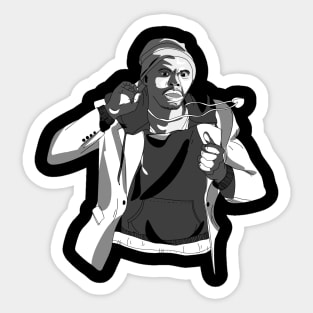 Dave chappelle Black White Sticker